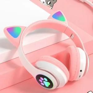 Bluetooth Cat Ear Headphones – Cute LED Wireless